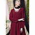 Asymmetrical abaya with overlapped panel- Maroon